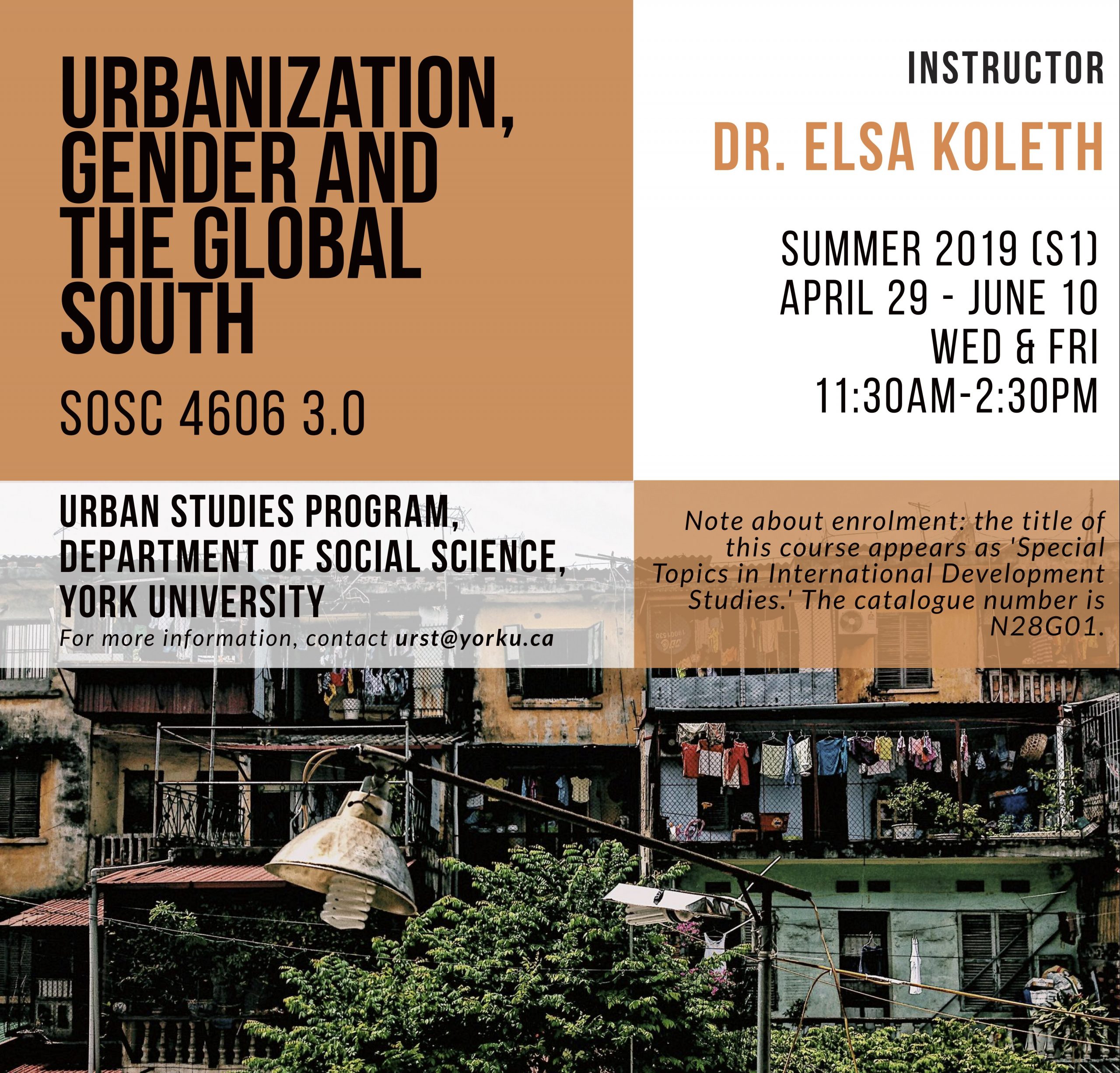 Summer Course On Urbanization Gender And The Global South By Genurbs Post Doctoral Fellow Dr 4052